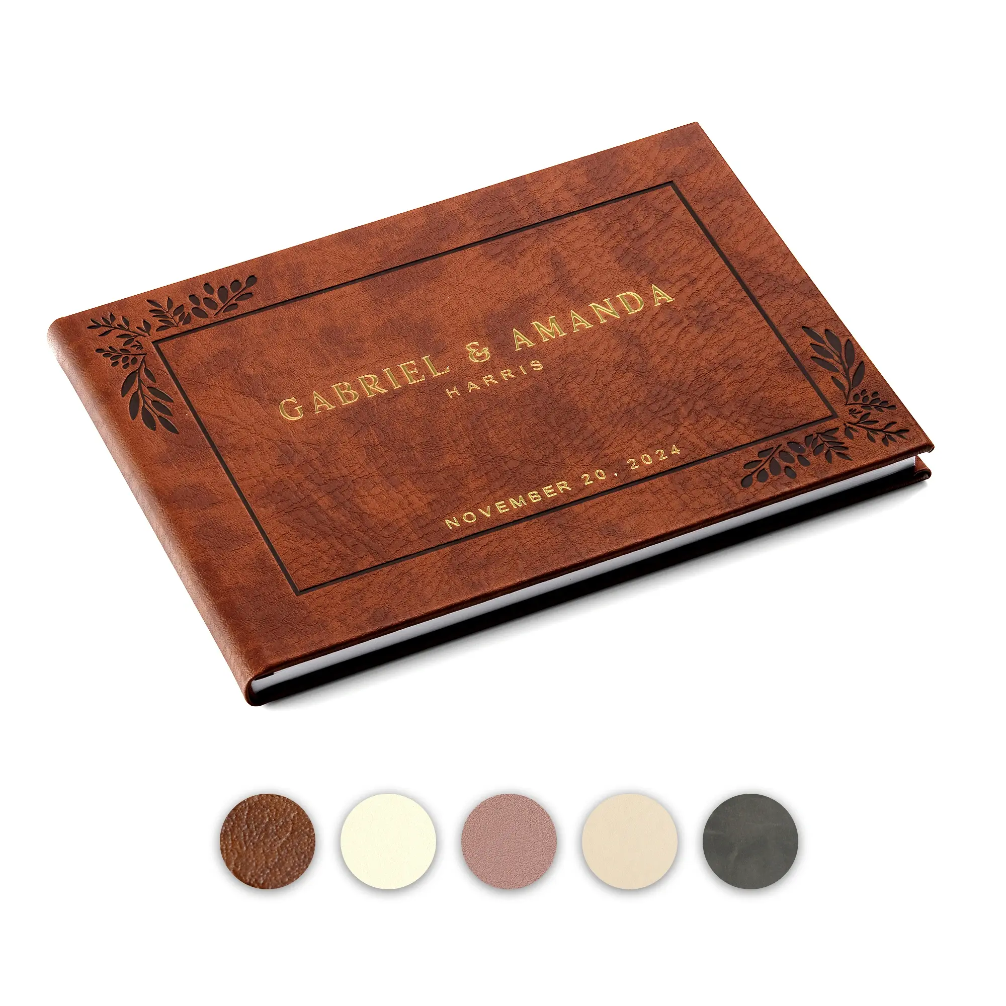 Custom Wedding Guestbook - Brown